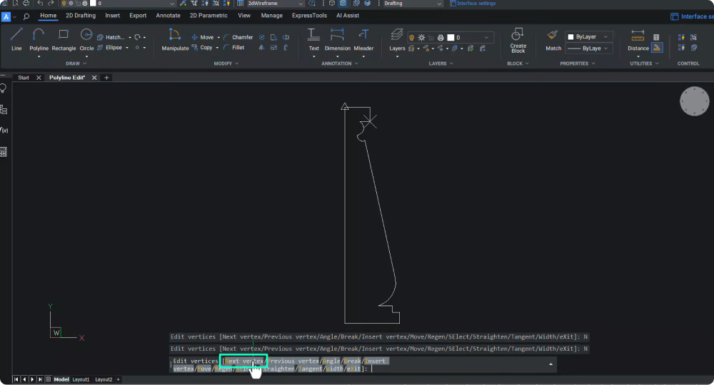 Modifica Polilinea con il comando EDITPL