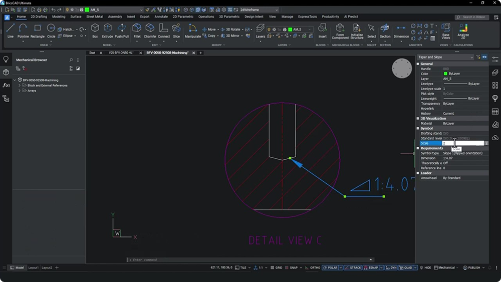 Simboli di conicità e pendenza