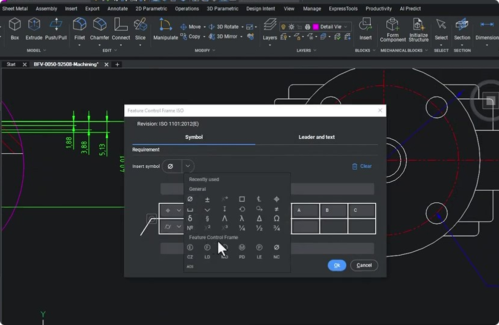 Inserimento dei simboli con AMCFRAME