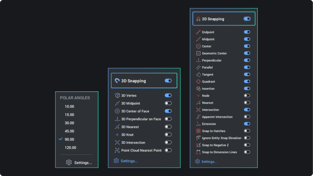 Novità BricsCAD V26: contrasto colori interfaccia utente